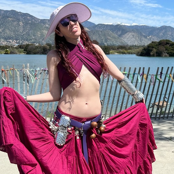 RENAISSANCE BELLY DANCING FULL SKIRT WORN ONCE LARP FAIRE GARB MEDIEVAL - Picture 2 of 8